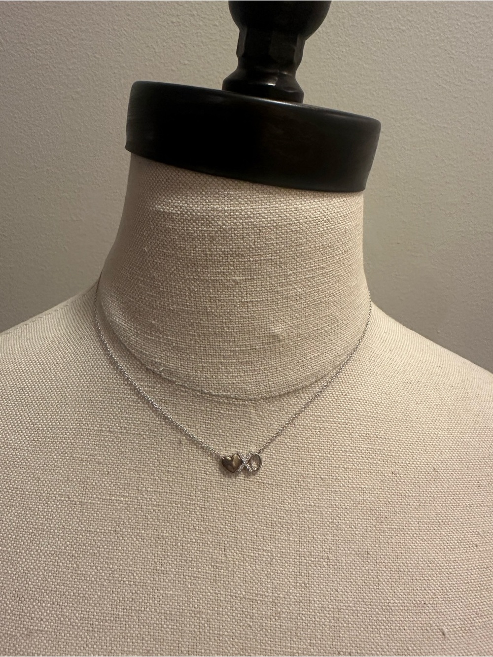 Avon Delicate Silver Heart & XO Layered Necklace